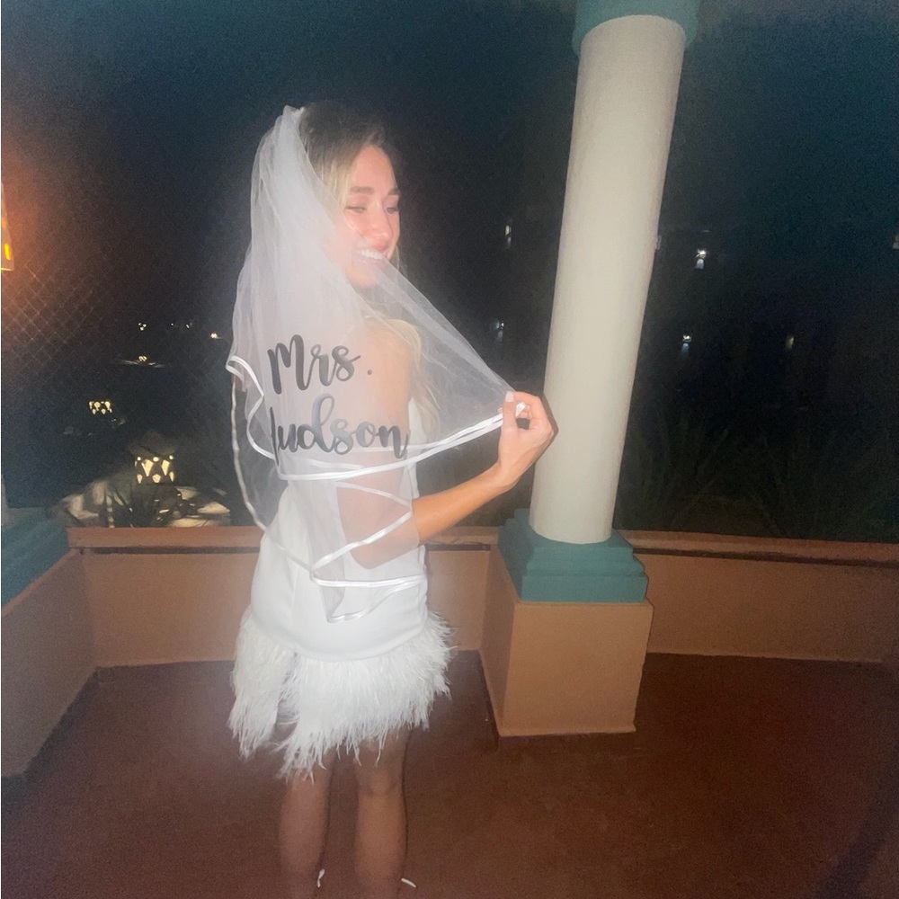 Bridal Mini Feather Dress View 5